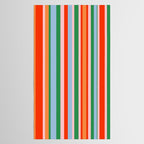 Colorful Vertical Stripe Pattern in Orange, Green, Pale Pink, and Baby Blue Tablecloth Gallery Image 2