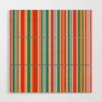 Colorful Vertical Stripe Pattern in Orange, Green, Pale Pink, and Baby Blue Wood Wall Art Gallery Image 1