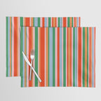 Colorful Vertical Stripe Pattern in Orange, Green, Pale Pink, and Baby Blue Placemat Gallery Image 1
