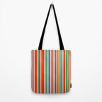 Colorful Vertical Stripe Pattern in Orange, Green, Pale Pink, and Baby Blue Tote Bag Gallery Image 2