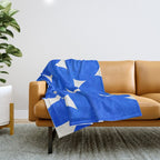 Blue abstract shapes N01 Throw Blanket Gallery Image 1