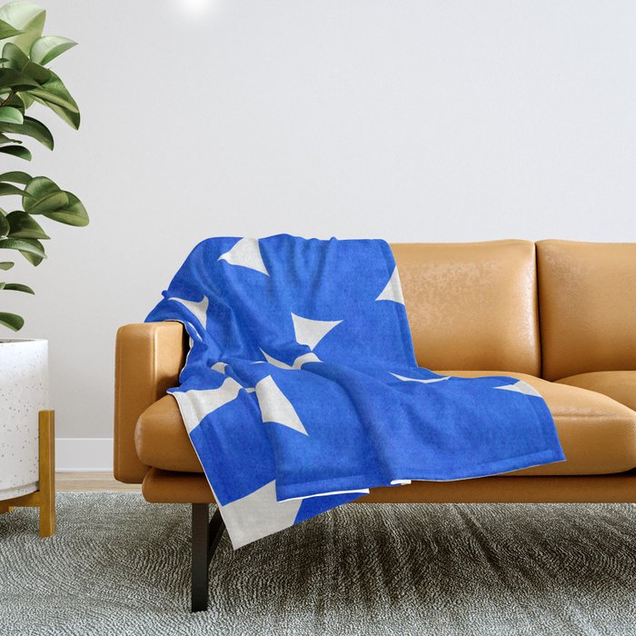 Blue abstract shapes N01 Throw Blanket Gallery Image 1