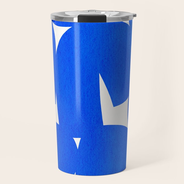 Blue abstract shapes N01 Travel Mug Gallery Image 1