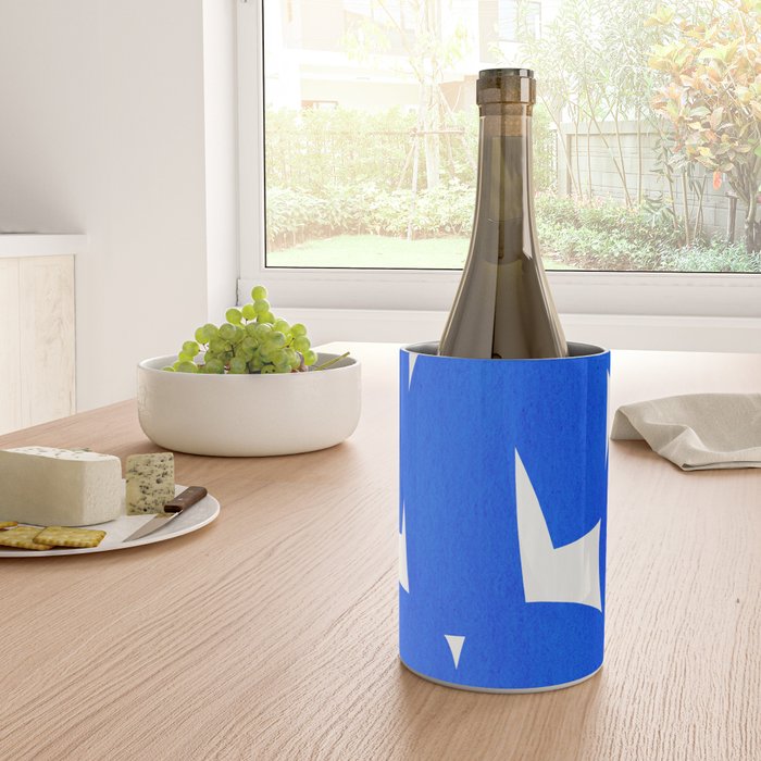 Blue abstract shapes N01 Wine Chiller Gallery Image 4