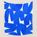 Blue abstract shapes N01 Wall Tapestry Gallery Image 4