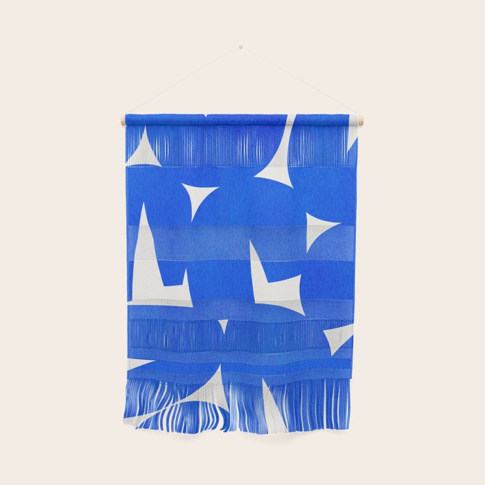 Blue abstract shapes N01 Wall Hanging Gallery Image 1