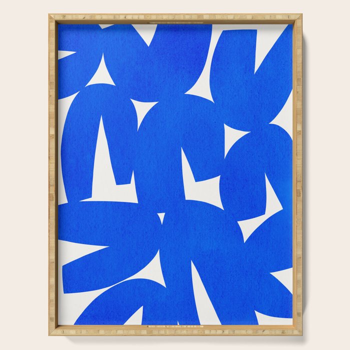 Blue abstract shapes N01 Serving Tray Gallery Image 1