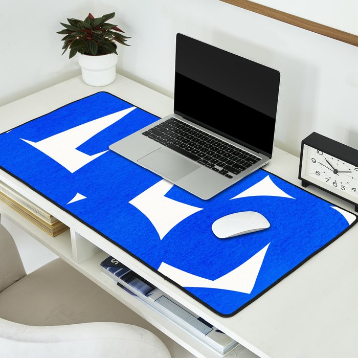 Blue abstract shapes N01 Desk Mat Gallery Image 2