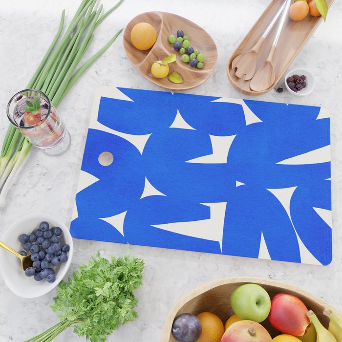 Blue abstract shapes N01 Cutting Board Gallery Image 2