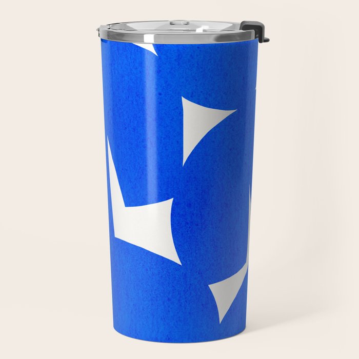 Blue abstract shapes N01 Travel Mug Gallery Image 2