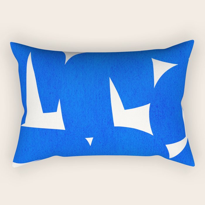 Blue abstract shapes N01 Rectangular Pillow Gallery Image 2