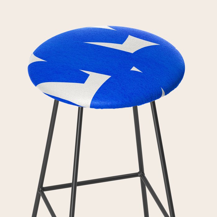 Blue abstract shapes N01 Stool Gallery Image 2