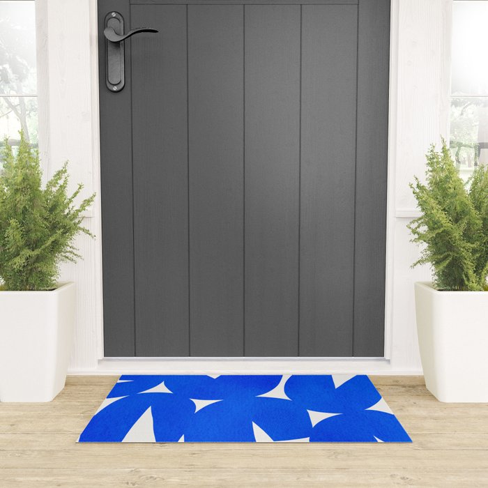 Blue abstract shapes N01 Welcome Mat Gallery Image 3