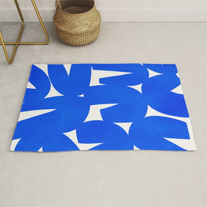 Blue abstract shapes N01 Rug Gallery Image 1