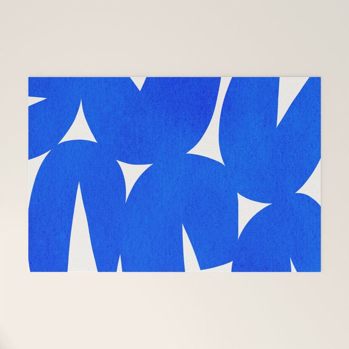 Blue abstract shapes N01 Welcome Mat Gallery Image 1