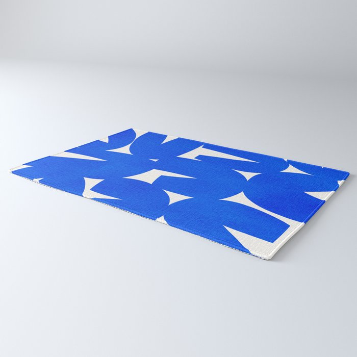 Blue abstract shapes N01 Rug Gallery Image 3