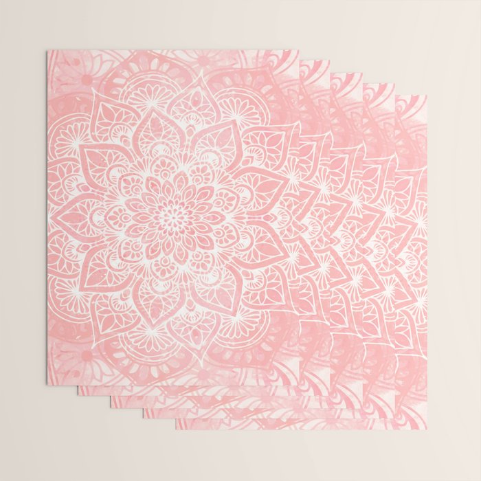 Mandala, Yoga Love, Coral, Wall Art Boho Wrapping Paper Gallery Image 3