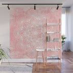 Mandala, Yoga Love, Coral, Wall Art Boho Wall Mural Gallery Image 1