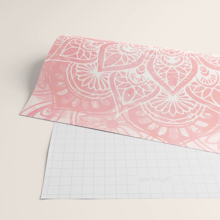 Mandala, Yoga Love, Coral, Wall Art Boho Wrapping Paper Gallery Image 2