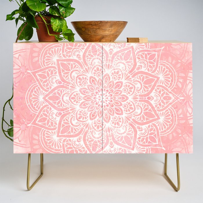 Mandala, Yoga Love, Coral, Wall Art Boho Credenza Gallery Image 1