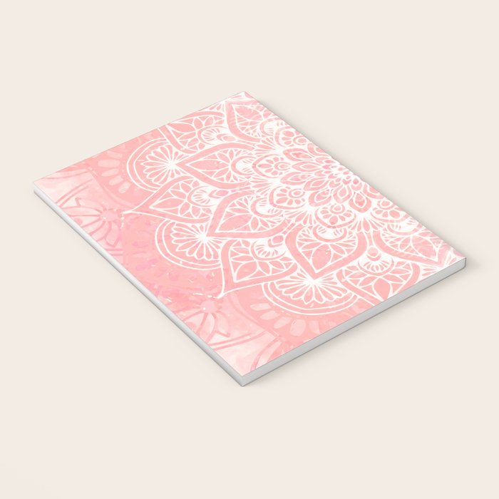Mandala, Yoga Love, Coral, Wall Art Boho Notebook Gallery Image 3