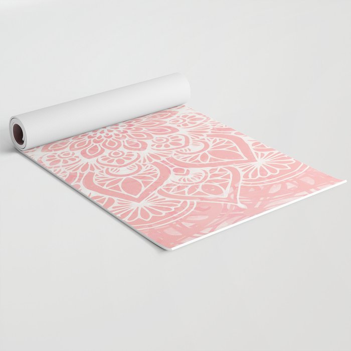 Mandala, Yoga Love, Coral, Wall Art Boho Yoga Mat Gallery Image 2