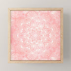 Mandala, Yoga Love, Coral, Wall Art Boho Mini Art Print Gallery Image 1