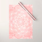 Mandala, Yoga Love, Coral, Wall Art Boho Wrapping Paper Gallery Image 1