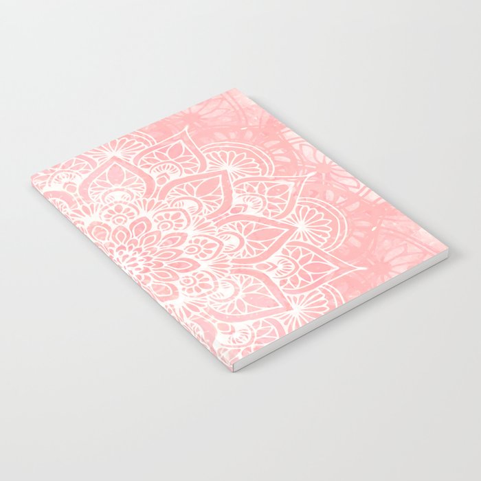Mandala, Yoga Love, Coral, Wall Art Boho Notebook Gallery Image 2