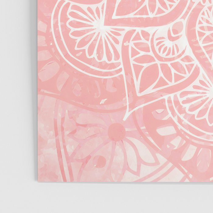 Mandala, Yoga Love, Coral, Wall Art Boho Poster Gallery Image 3