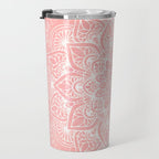 Mandala, Yoga Love, Coral, Wall Art Boho Travel Mug Gallery Image 3