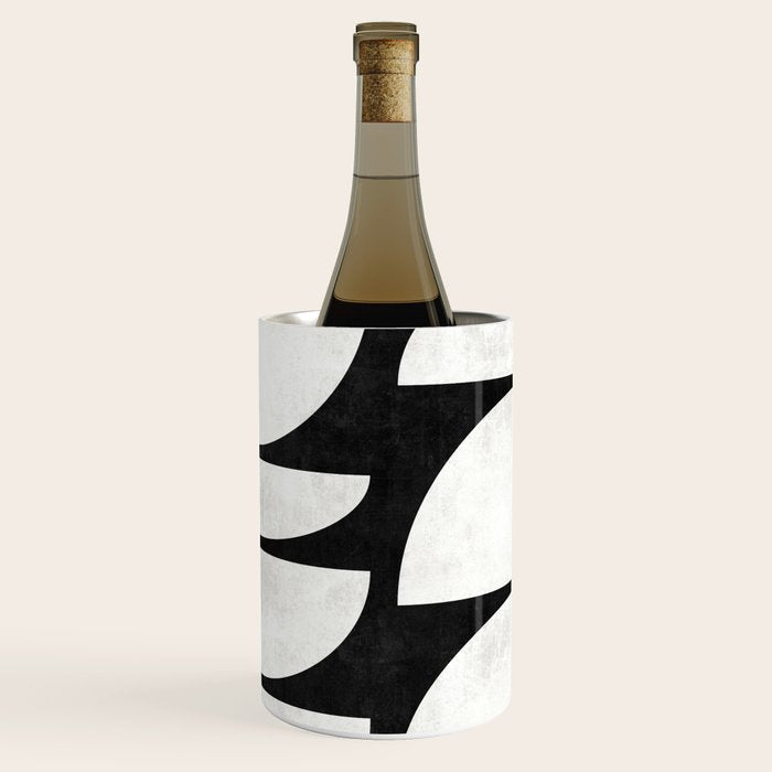 Mid-Century Modern Pattern No.8 - Black and White Wine Chiller Gallery Image 1