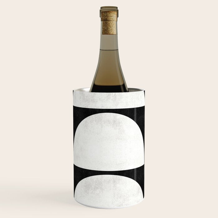Mid-Century Modern Pattern No.8 - Black and White Wine Chiller Gallery Image 3