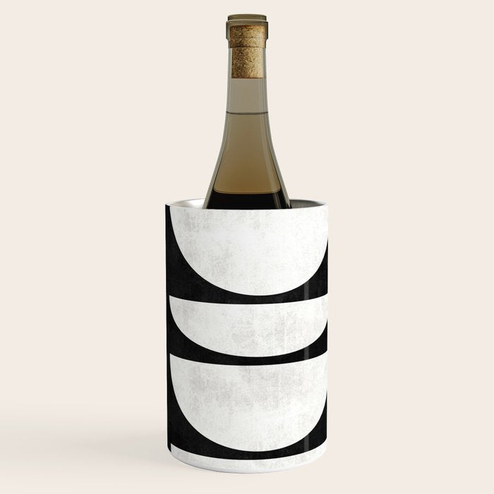 Mid-Century Modern Pattern No.8 - Black and White Wine Chiller Gallery Image 2