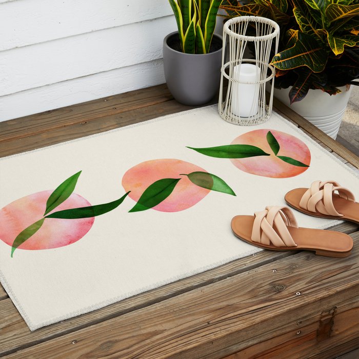 Abstract Watercolor Fruit Shapes Outdoor Rug Gallery Image 2