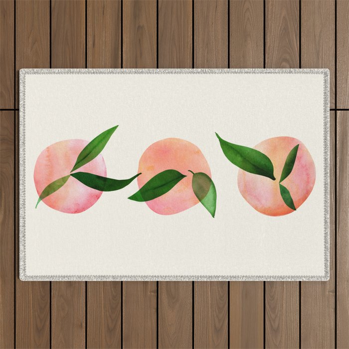 Abstract Watercolor Fruit Shapes Outdoor Rug Gallery Image 1