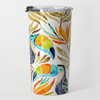 Tropical Toucans - Sepia Palette Travel Mug Gallery Image 3