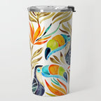 Tropical Toucans - Sepia Palette Travel Mug Gallery Image 2