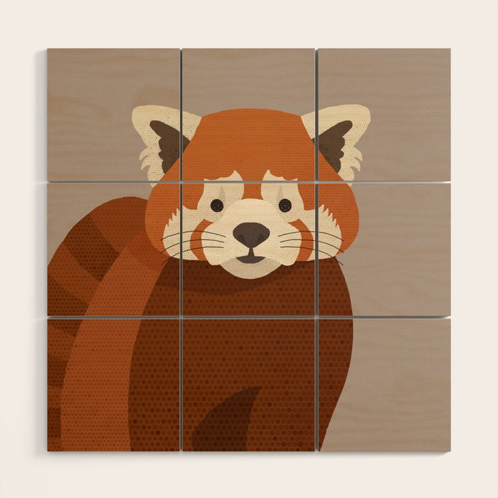 Whimsy Red Panda Wood Wall Art Gallery Image 1