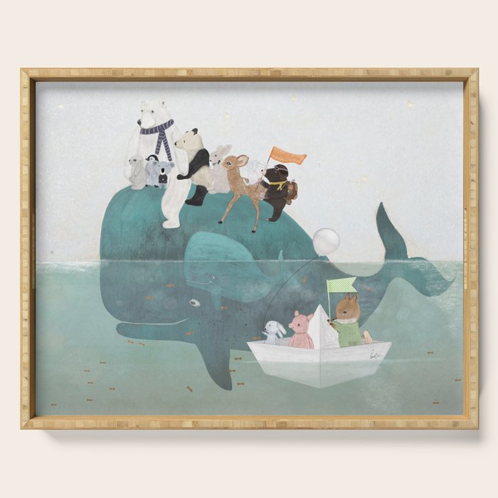 little little whale Serving Tray Gallery Image 1