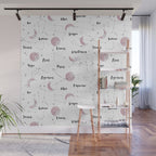 Pink Moon and Constellations Wall Mural Gallery Image 1