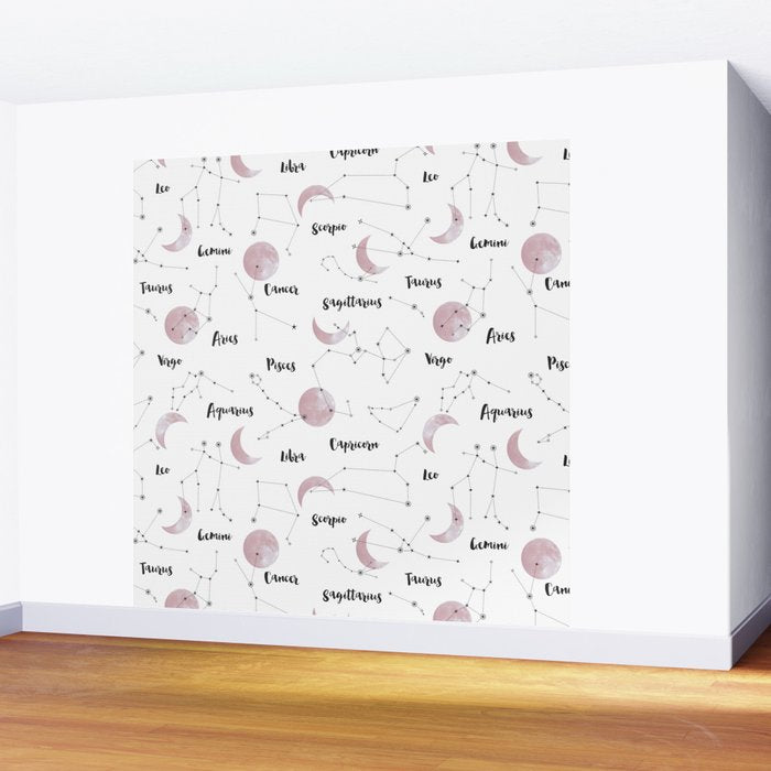 Pink Moon and Constellations Wall Mural Gallery Image 2