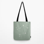 Libra Zodiac Star Constellation Line Art Soft Sage Tote Bag Gallery Image 2