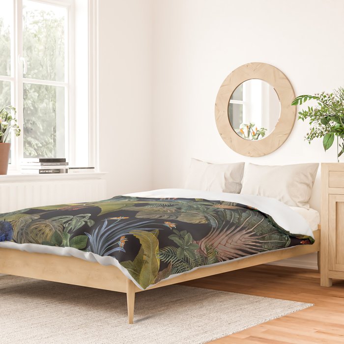 Moody tropical Jungle_deep blue & green tones Duvet Cover Gallery Image 2
