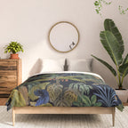 Moody tropical Jungle_deep blue & green tones Comforter Gallery Image 3