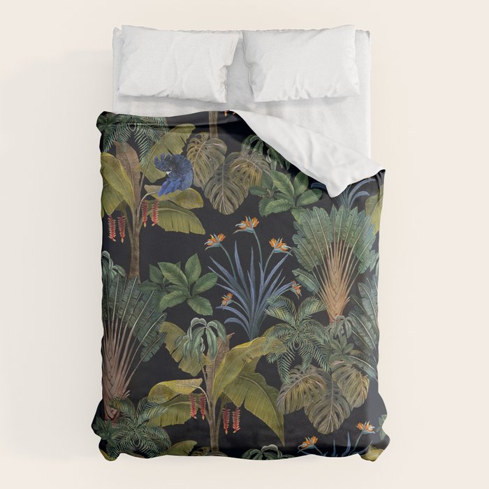 Moody tropical Jungle_deep blue & green tones Duvet Cover Gallery Image 6