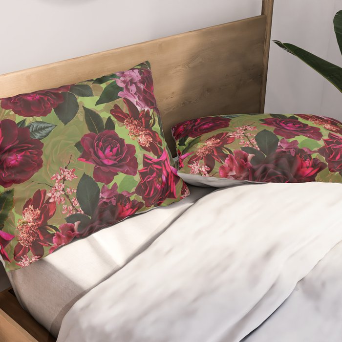 Vintage & Shabby Chic - Botanical Roses Summer Garden   Pillow Sham Gallery Image 2