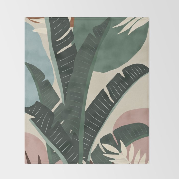 Modern jungle shapes Throw Blanket Gallery Image 2