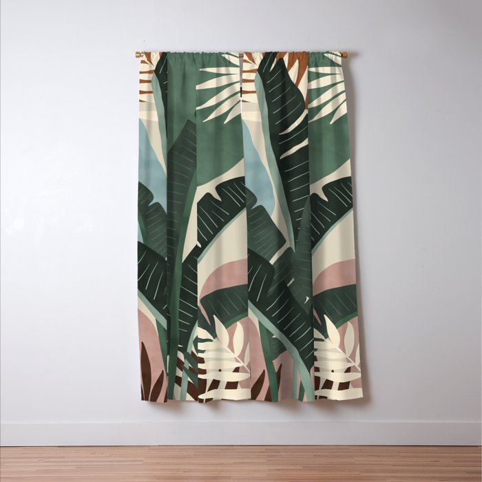 Modern jungle shapes Window Curtain Gallery Image 3