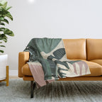 Modern jungle shapes Throw Blanket Gallery Image 1